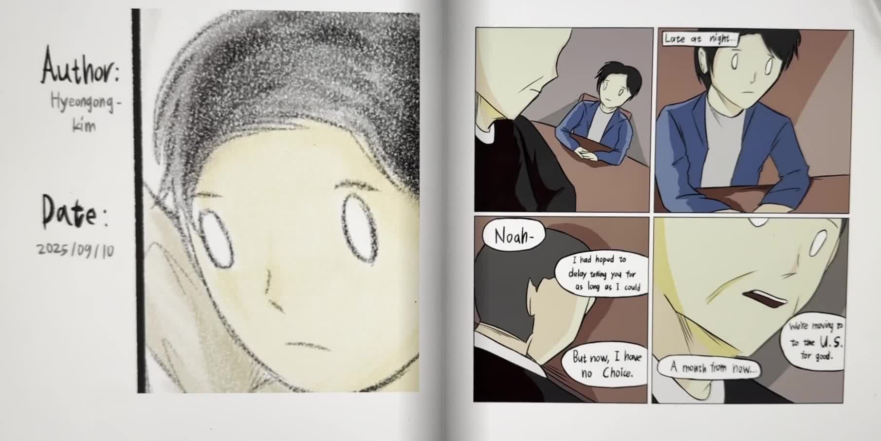 Preview of Again, a personal short comic